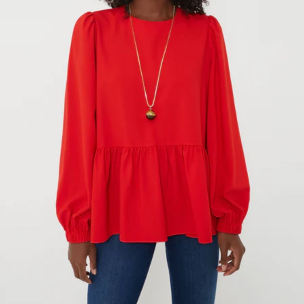 Like New Tuckernuck Red Peplum Blouse